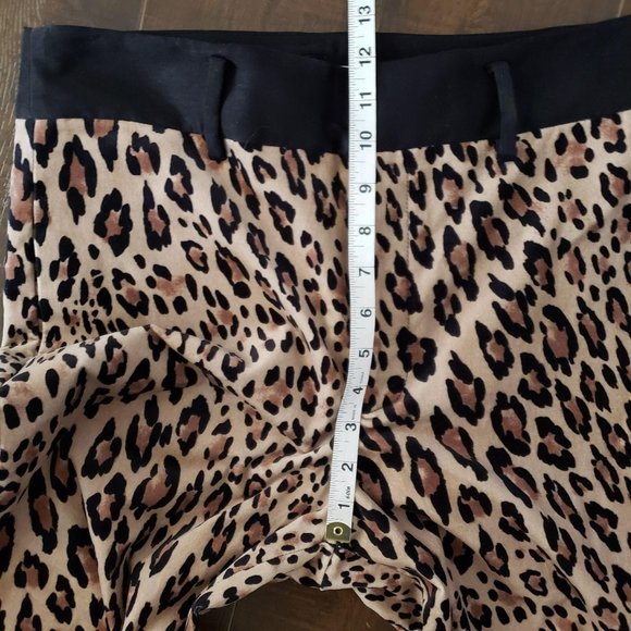 FRAME Cheetah Print Tux High Rise Cropped Pants 8 - Picture 5 of 5